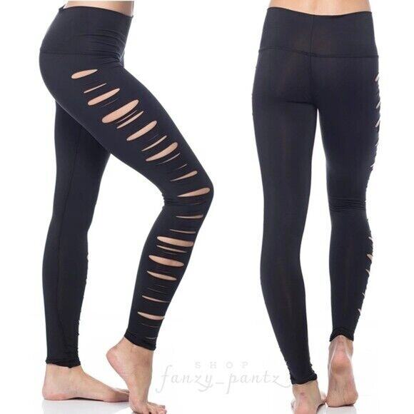 Teeki Yoga Leggings Laser Cut Black Jimi Medium Pilates Sustainable Athleisure - Picture 7 of 7